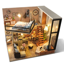 Load image into Gallery viewer, DIY House Miniature with Furniture LED Music Dust Cover Model Educational Toys
