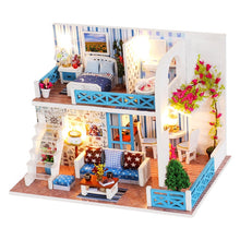 Load image into Gallery viewer, DIY House Miniature with Furniture LED Music Dust Cover Model Educational Toys
