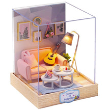 Load image into Gallery viewer, DIY House Miniature with Furniture LED Music Dust Cover Model Educational Toys
