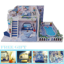 Load image into Gallery viewer, DIY House Miniature with Furniture LED Music Dust Cover Model Educational Toys