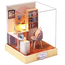 Load image into Gallery viewer, DIY House Miniature with Furniture LED Music Dust Cover Model Educational Toys