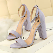 Load image into Gallery viewer, Sexy Women Slingbacks Ankle Strap Square Heel Shoes High Heels Peep Toe Pumps