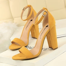 Load image into Gallery viewer, Sexy Women Slingbacks Ankle Strap Square Heel Shoes High Heels Peep Toe Pumps