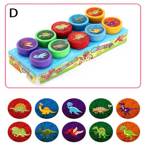 10pcs/Set Children Toy Rubber Seal Stamps Cartoon Animals Scrapbooking