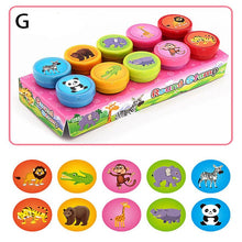 Load image into Gallery viewer, 10pcs/Set Children Toy Rubber Seal Stamps Cartoon Animals Scrapbooking