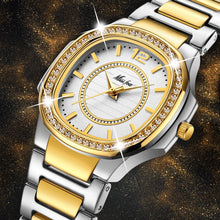 Load image into Gallery viewer, MISSFOX 2020 Genève Exclusive Ladies Design Diamond Gold Silver Quartz Watch Dia. 36mm