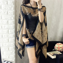 Load image into Gallery viewer, KLV Women Summer Beach Outdoor Soft V-neck Chiffon Blouse Top Neck Printed Blouse Tops