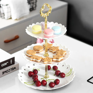 Cake Dessert Rack Plates Explosion Style European Wedding Party Multi Layer Plastic Three-tier Fruit Tray Snack Candy Tray