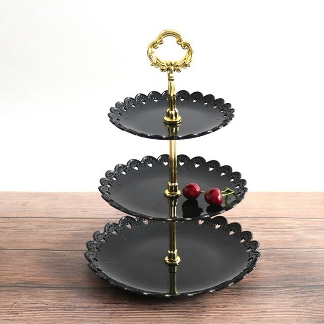 Cake Dessert Rack Plates Explosion Style European Wedding Party Multi Layer Plastic Three-tier Fruit Tray Snack Candy Tray