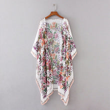 Load image into Gallery viewer, Women Loose Floral Print Blouse Summer Casual Boho Chiffon Kimono Cardigan Tops