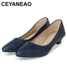 Load image into Gallery viewer, CEYANEAO New Fashion Women Lady Low Heels Pointed Toe Office Shoes