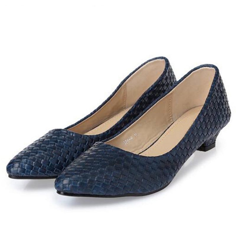 CEYANEAO New Fashion Women Lady Low Heels Pointed Toe Office Shoes