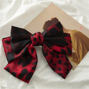 New Arrival Barrette 3 layers Leopard Print Hairpin Large Bow Hair Clip Accessories