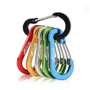 6PCS/6 Colors Booms Fishing Aluminum Alloy Keychain Buckle Hook Camping Climbing