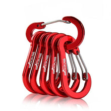 Load image into Gallery viewer, 6PCS/6 Colors Booms Fishing Aluminum Alloy Keychain Buckle Hook Camping Climbing