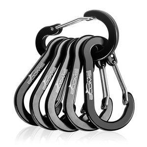 6PCS/6 Colors Booms Fishing Aluminum Alloy Keychain Buckle Hook Camping Climbing