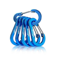Load image into Gallery viewer, 6PCS/6 Colors Booms Fishing Aluminum Alloy Keychain Buckle Hook Camping Climbing