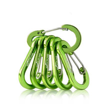 Load image into Gallery viewer, 6PCS/6 Colors Booms Fishing Aluminum Alloy Keychain Buckle Hook Camping Climbing