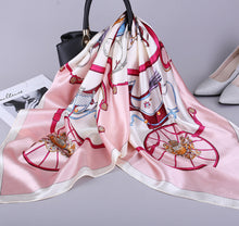 Load image into Gallery viewer, Silk Satin Neck Scarf For Women Print 90*90cm Square Shawls and Wraps Scarves