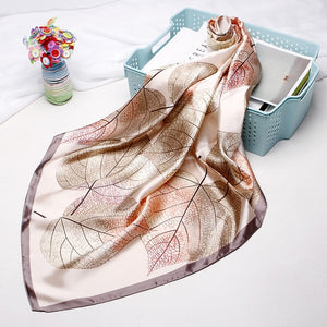 Silk Satin Neck Scarf For Women Print 90*90cm Square Shawls and Wraps Scarves