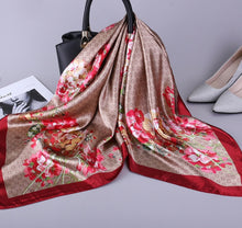 Load image into Gallery viewer, Silk Satin Neck Scarf For Women Print 90*90cm Square Shawls and Wraps Scarves