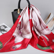 Load image into Gallery viewer, Silk Satin Neck Scarf For Women Print 90*90cm Square Shawls and Wraps Scarves
