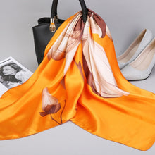 Load image into Gallery viewer, Silk Satin Neck Scarf For Women Print 90*90cm Square Shawls and Wraps Scarves