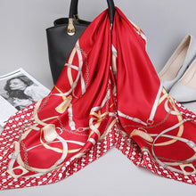 Load image into Gallery viewer, Silk Satin Neck Scarf For Women Print 90*90cm Square Shawls and Wraps Scarves