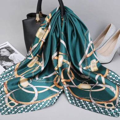 Silk Satin Neck Scarf For Women Print 90*90cm Square Shawls and Wraps Scarves