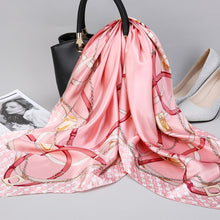 Load image into Gallery viewer, Silk Satin Neck Scarf For Women Print 90*90cm Square Shawls and Wraps Scarves