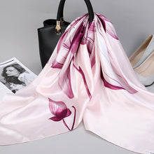 Load image into Gallery viewer, Silk Satin Neck Scarf For Women Print 90*90cm Square Shawls and Wraps Scarves