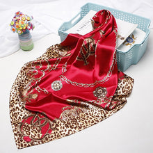 Load image into Gallery viewer, Silk Satin Neck Scarf For Women Print 90*90cm Square Shawls and Wraps Scarves