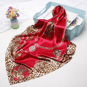 Silk Satin Neck Scarf For Women Print 90*90cm Square Shawls and Wraps Scarves