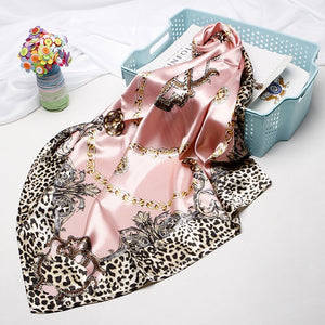 Silk Satin Neck Scarf For Women Print 90*90cm Square Shawls and Wraps Scarves