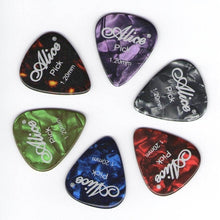 Load image into Gallery viewer, ALICE 6Pcs Celluloid Guitar Picks Mediator Thickness 0.46 0.71 0.81 0.96 1.20 1.50 mm - Color Random