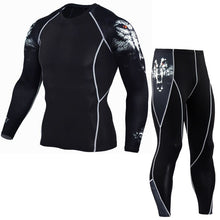 Load image into Gallery viewer, Winter Thermal Underwear Set Men&#39;s Sportswear Gym Training Jogging Tight Suits Plus Size