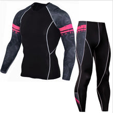 Load image into Gallery viewer, Winter Thermal Underwear Set Men&#39;s Sportswear Gym Training Jogging Tight Suits Plus Size