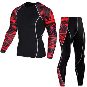 Winter Thermal Underwear Set Men's Sportswear Gym Training Jogging Tight Suits Plus Size