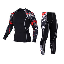 Load image into Gallery viewer, Winter Thermal Underwear Set Men&#39;s Sportswear Gym Training Jogging Tight Suits Plus Size