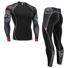 Load image into Gallery viewer, Winter Thermal Underwear Set Men&#39;s Sportswear Gym Training Jogging Tight Suits Plus Size