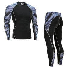 Load image into Gallery viewer, Winter Thermal Underwear Set Men&#39;s Sportswear Gym Training Jogging Tight Suits Plus Size
