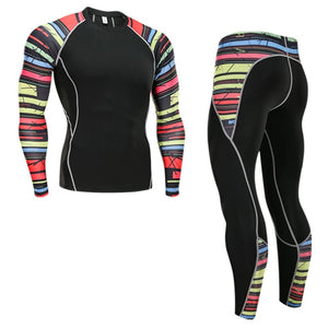 Winter Thermal Underwear Set Men's Sportswear Gym Training Jogging Tight Suits Plus Size