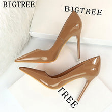 Load image into Gallery viewer, BIGTREE Women Patent Leather 8cm High Heels Stiletto Party Shoes Bridal Wedding