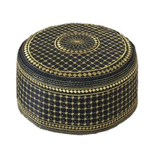 Load image into Gallery viewer, Black Muslim Hats Men Başörtüsü Arabic Turkish Topi Kufi Hat Jewish Kippah Namaz Islam Cap Turbante Turco Hombre Kippot Bonnet