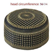 Load image into Gallery viewer, Black Muslim Hats Men Başörtüsü Arabic Turkish Topi Kufi Hat Jewish Kippah Namaz Islam Cap Turbante Turco Hombre Kippot Bonnet