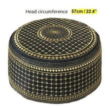 Load image into Gallery viewer, Black Muslim Hats Men Başörtüsü Arabic Turkish Topi Kufi Hat Jewish Kippah Namaz Islam Cap Turbante Turco Hombre Kippot Bonnet