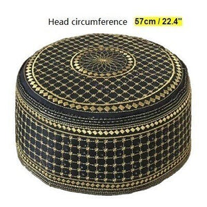 Black Muslim Hats Men Başörtüsü Arabic Turkish Topi Kufi Hat Jewish Kippah Namaz Islam Cap Turbante Turco Hombre Kippot Bonnet