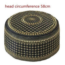 Load image into Gallery viewer, Black Muslim Hats Men Başörtüsü Arabic Turkish Topi Kufi Hat Jewish Kippah Namaz Islam Cap Turbante Turco Hombre Kippot Bonnet