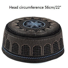 Load image into Gallery viewer, Black Muslim Hats Men Başörtüsü Arabic Turkish Topi Kufi Hat Jewish Kippah Namaz Islam Cap Turbante Turco Hombre Kippot Bonnet