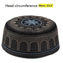 Load image into Gallery viewer, Black Muslim Hats Men Başörtüsü Arabic Turkish Topi Kufi Hat Jewish Kippah Namaz Islam Cap Turbante Turco Hombre Kippot Bonnet